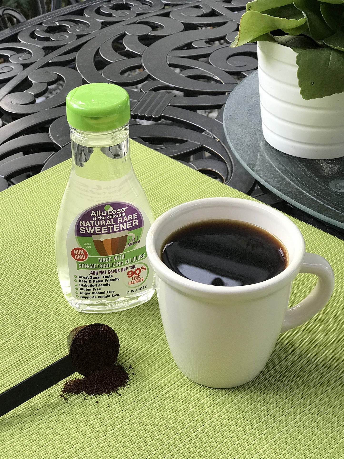 All-u-Lose Liquid Allulose Sweetener with Monk Fruit, Non-GMO, 11.75 Fl Oz
