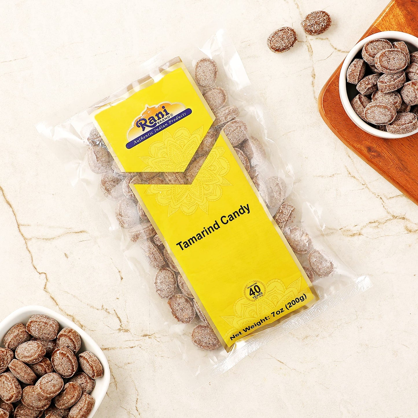 Rani Tamarind Candy - Vegan, Gluten-Friendly, NON-GMO, 7oz (200g) - Authentic Indian