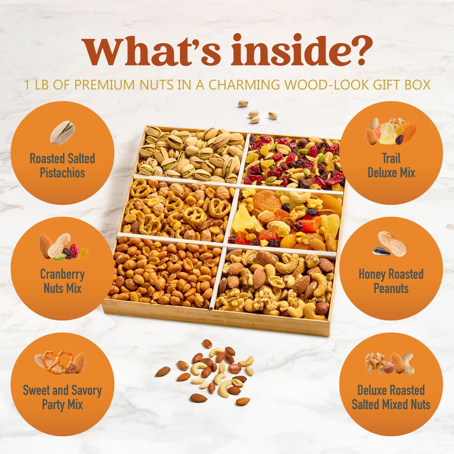Thanksgiving Nuts Gift Basket Gourmet Holiday Food Gifts With Assorted Nuts And Dried Fruits Snack Fall Harvest Basket For Women Men Family & Corporate Care Package