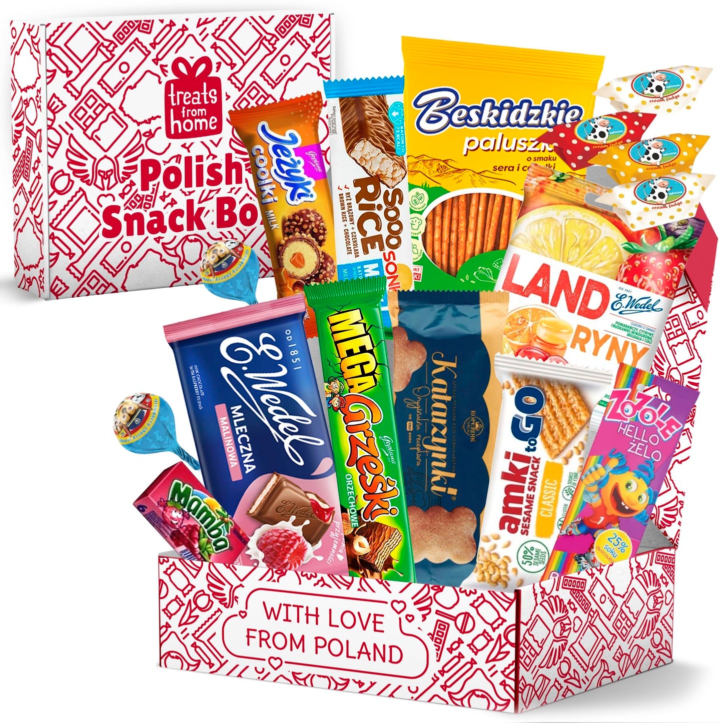 from Home Authentic Polish Candy Snack Box - 15 Traditional  , Includes Wafers, Cookies & Sesame Snacks