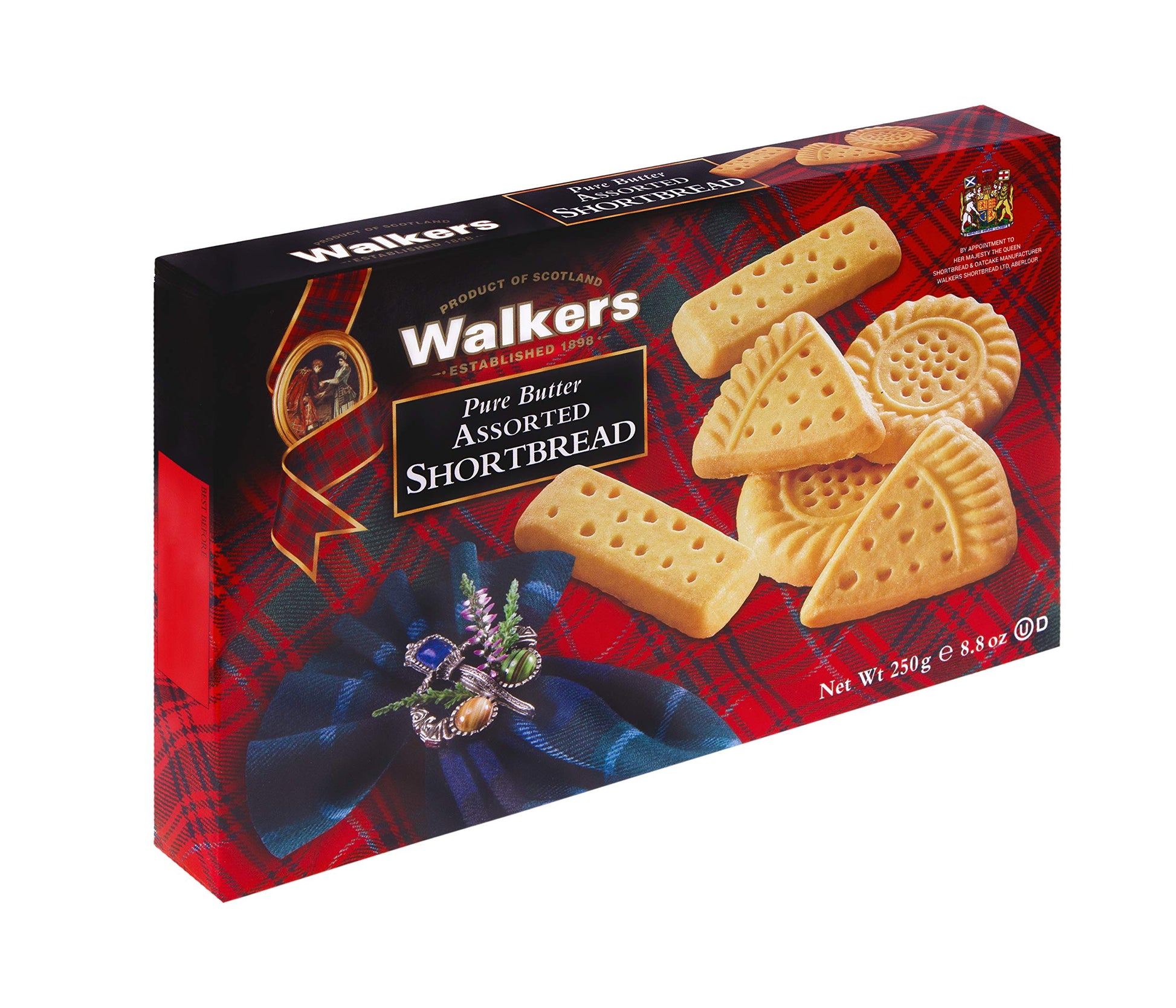 Walkers Shortbread Assorted Shortbread Cookies, Pure Butter Shortbread Cookies, 8.8 Oz Box