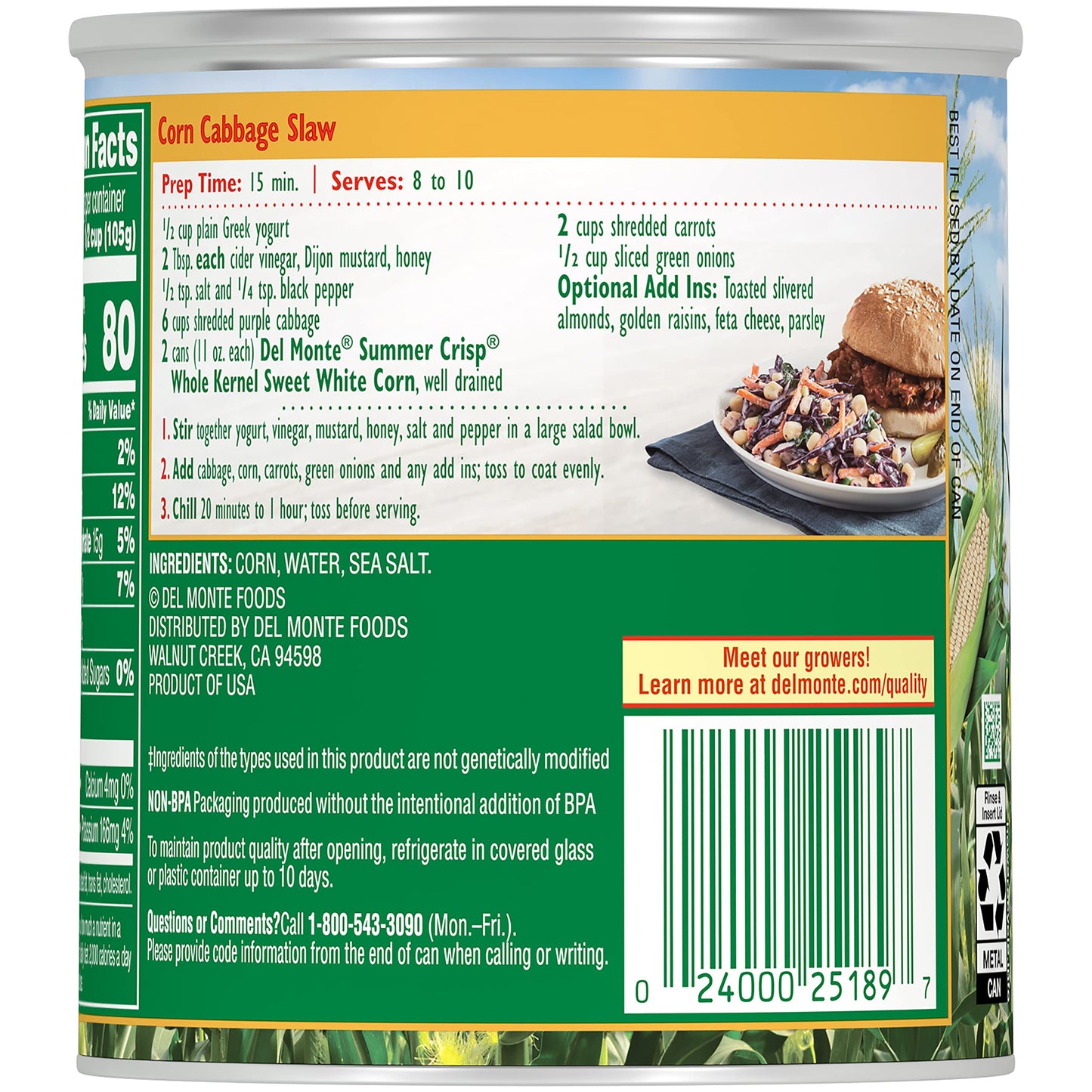 Del Monte Summer Crisp White Corn 11 oz (Pack of 12)