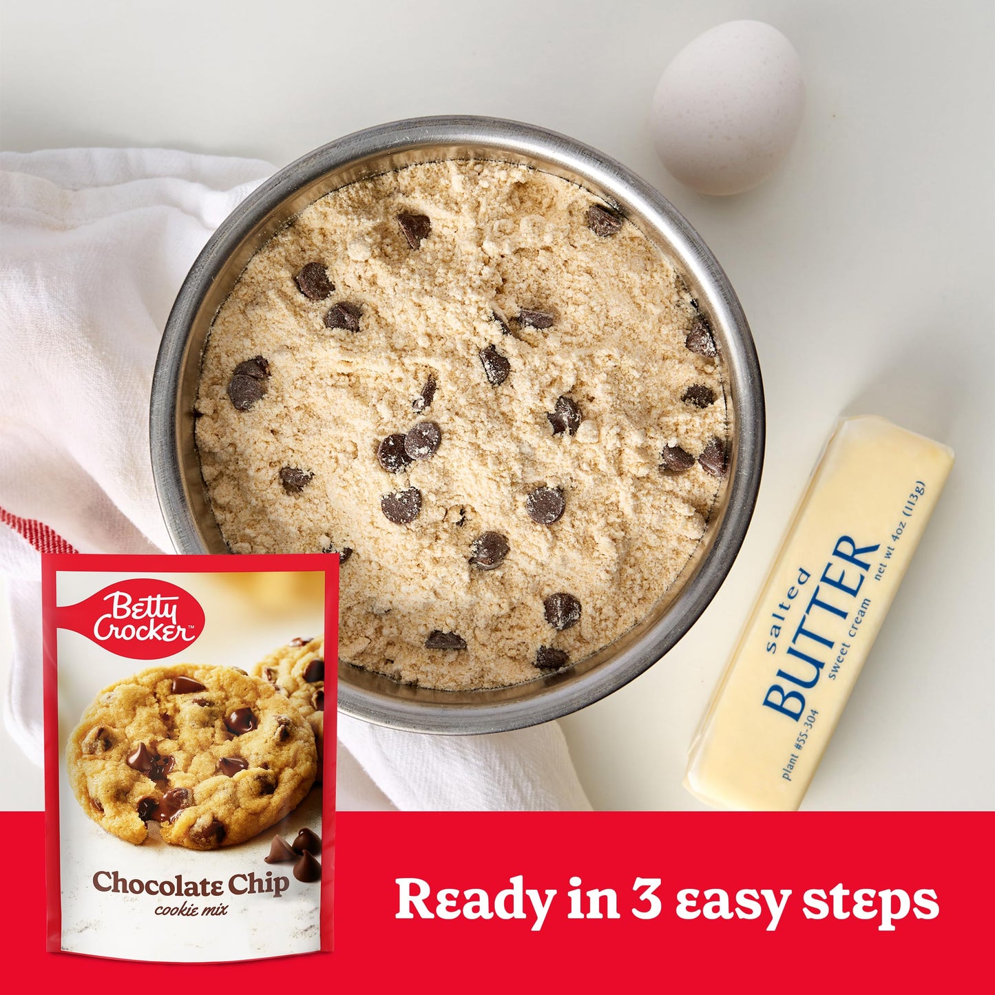 Betty Crocker Chocolate Chip Cookies, Cookie Baking Mix, 17.5 Oz (Pack Of 12)