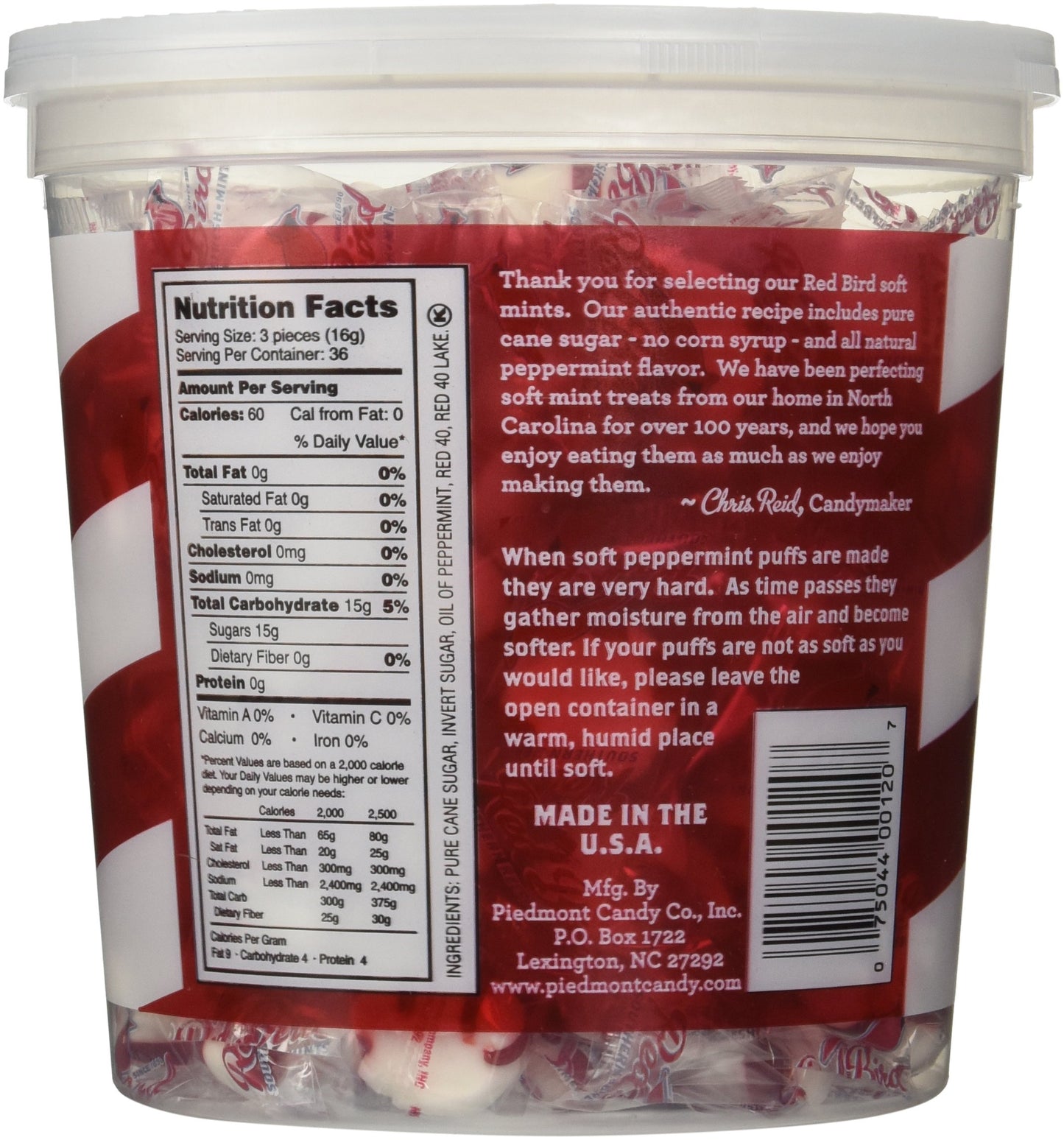 Red Bird Peppermint Puffs 18 Oz Tub (Original Version)