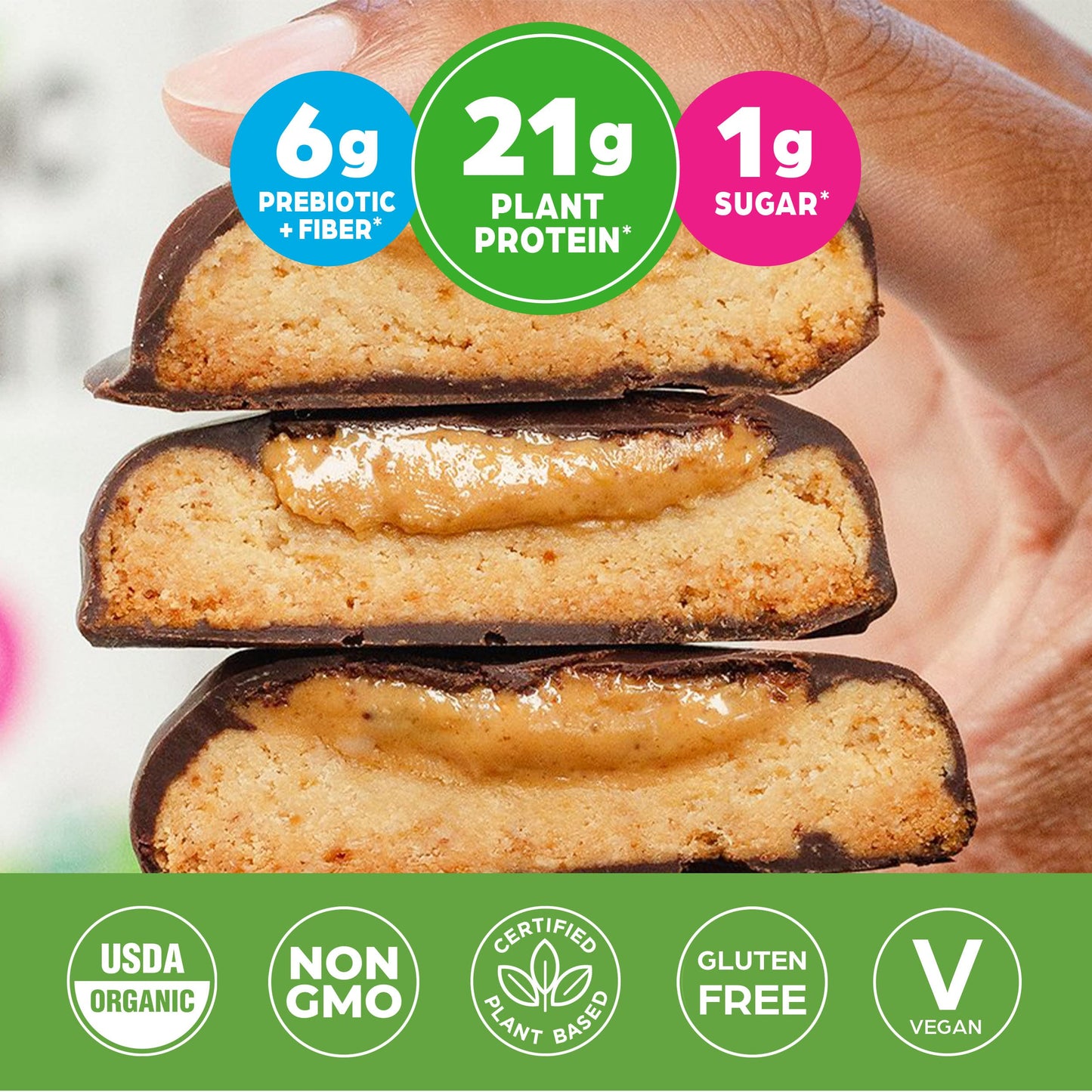 Orgain Organic Vegan Protein Powder, Chocolate Peanut Butter - 21G Plant Protein, 6G Prebiotic Fiber, Low Net Carb, No Lactose Ingredients, No Added Sugar, Non-Gmo, For Shakes & Smoothies, 2.03 Lb