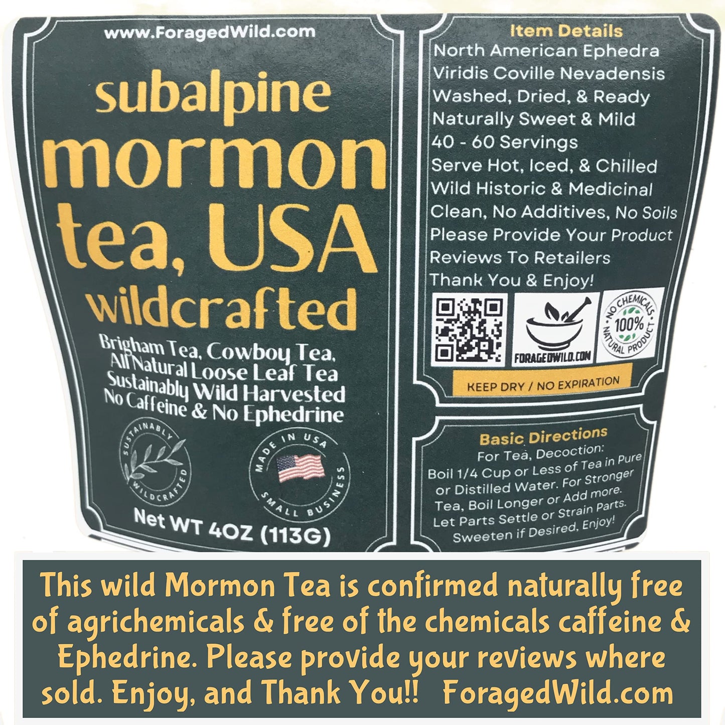 Mormon Tea - Brigham Tea - Ephedra | Usa Wildcrafted 1/4Lb Dried Subalpine