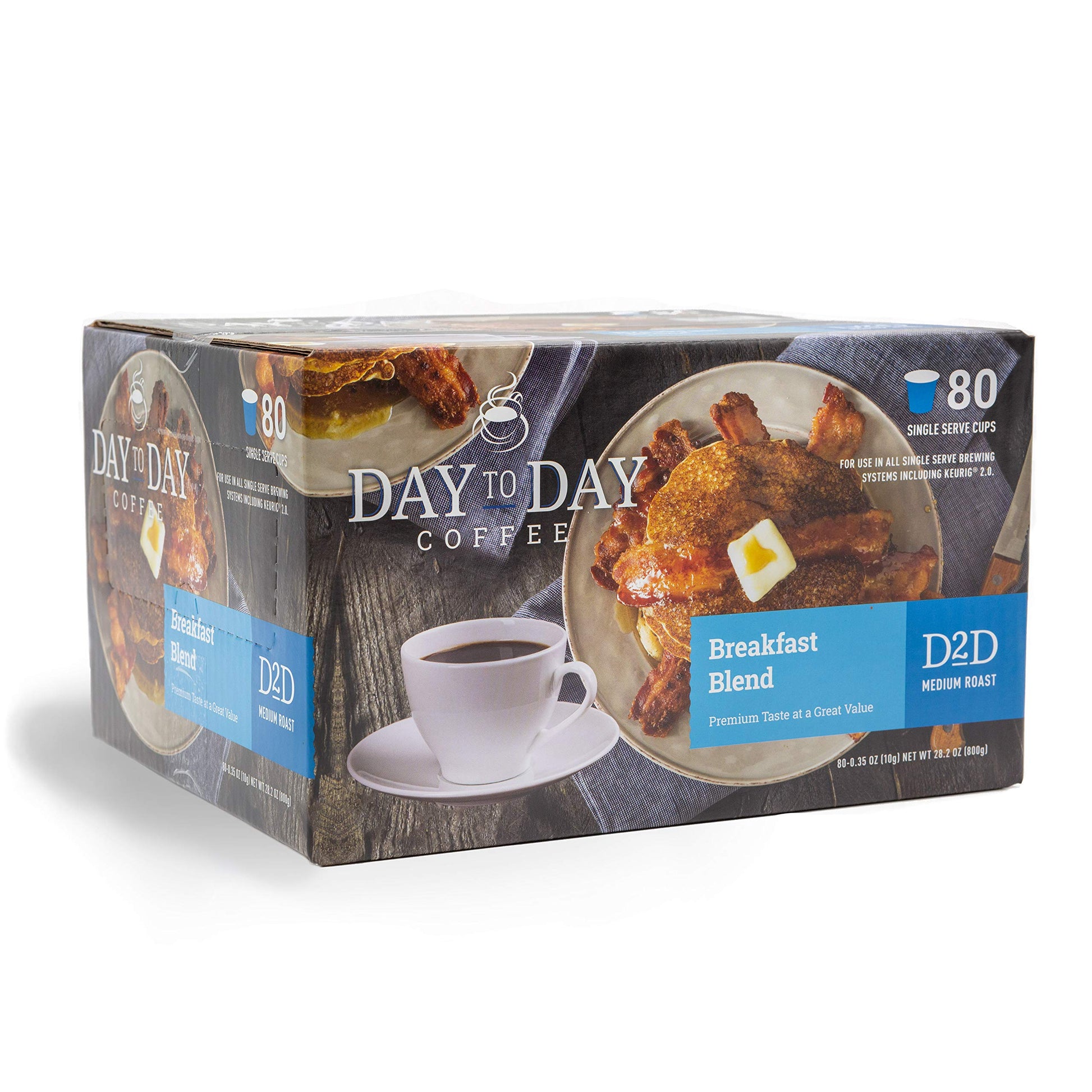 Day To Day Breakfast Blend Medium Roast Single Serve Coffee Pods  80-Count For K-Cup Keurig Beverage Makers