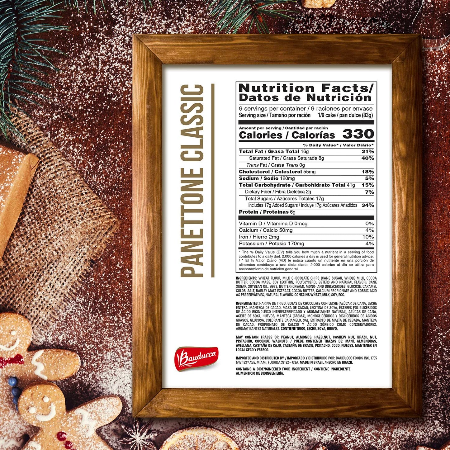 Bauducco Panettone Classic Holiday Cake - Moist & Fresh with Candied Fruit & Raisins - 26.2oz