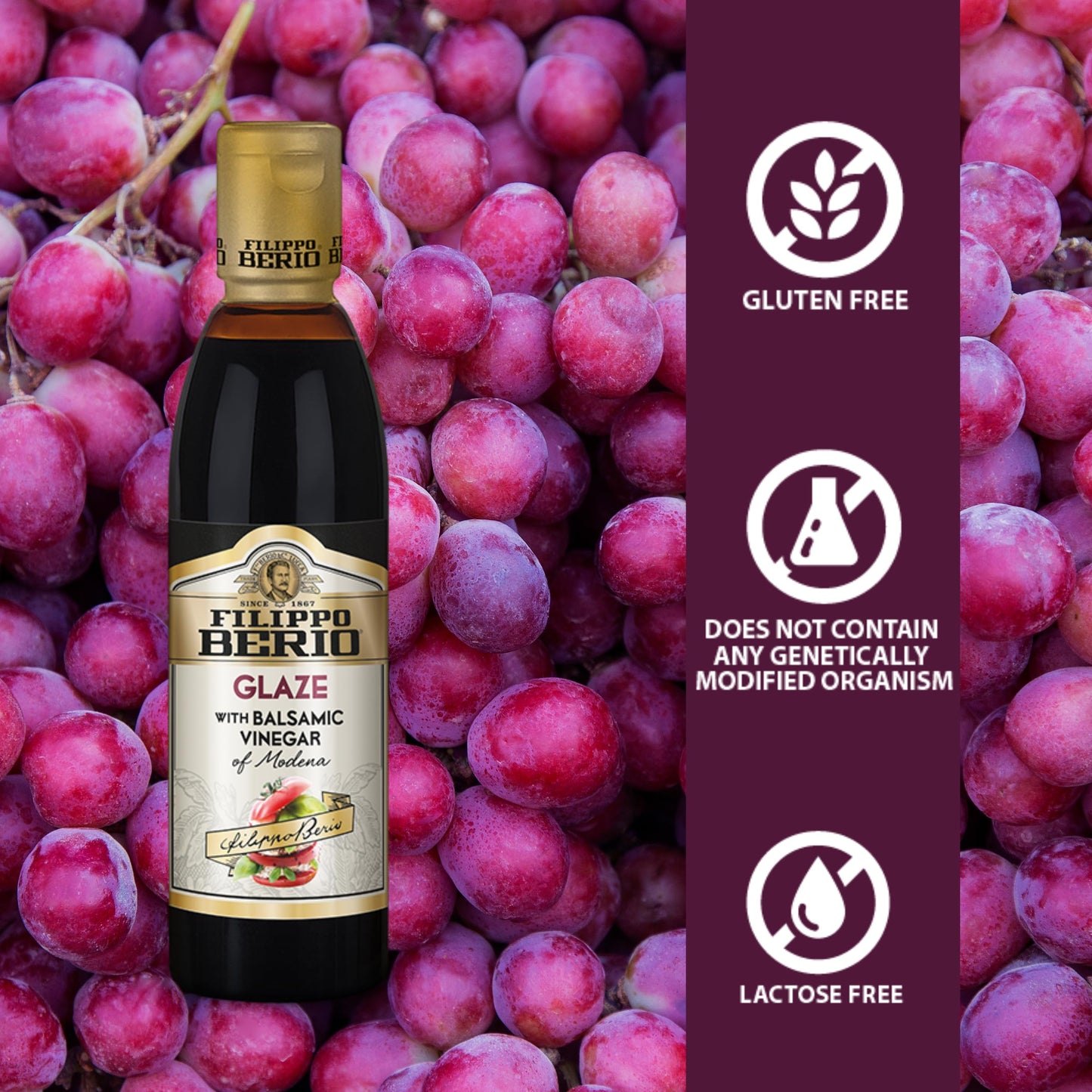 Filippo Berio Glaze with Balsamic Vinegar of Modena, 8.4 Ounce Plastic Bottle