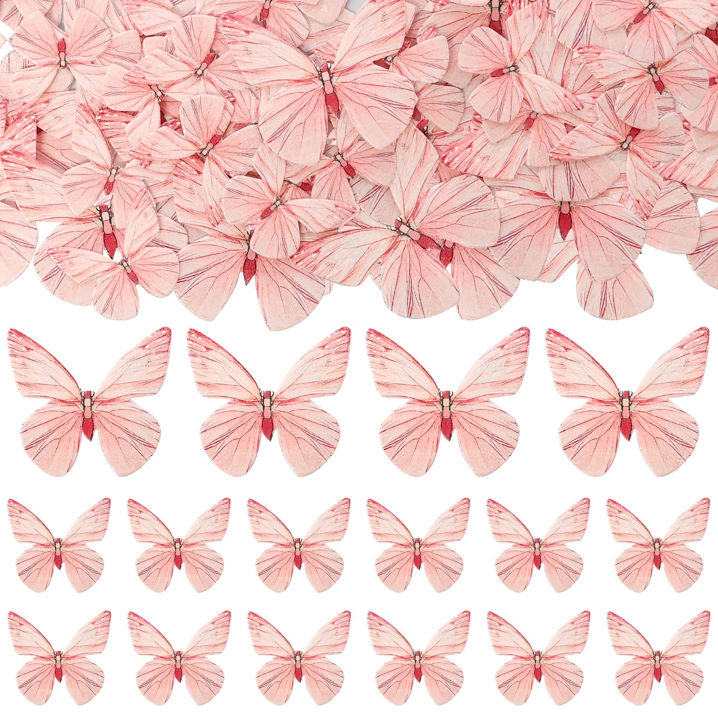 Gyufise 72Pcs Edible Butterfly Cupcake Toppers & Decorations For Butterfly Theme Baby Shower & Kids Birthday Party Cake Supplies