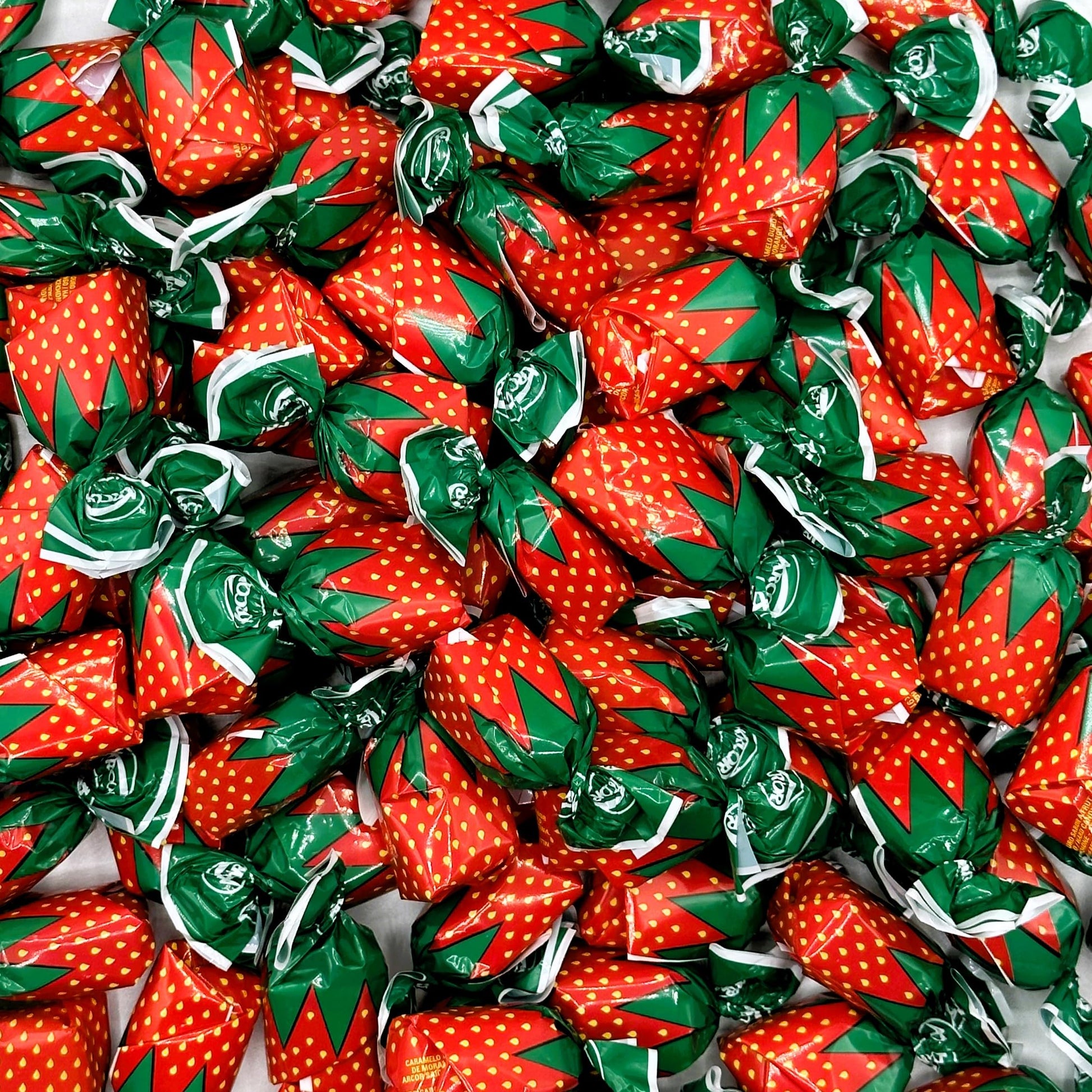 Strawberry Filled Hard Candy - 1 Pound Individually Wrapped Arcor Strawberry Bon Bons Candy - Bulk Bag