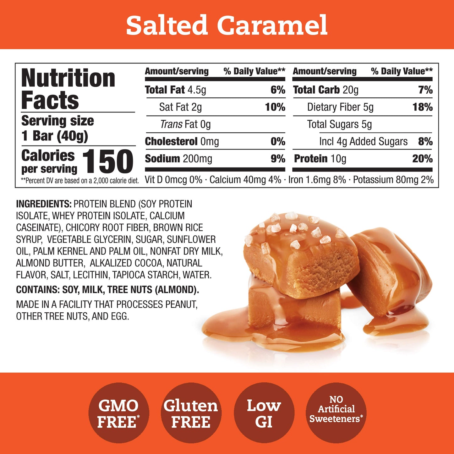 think! Protein Bars with Chicory Root for Fiber, Digestive Support, Gluten Free with Whey Protein Isolate, Salted Caramel, Snack