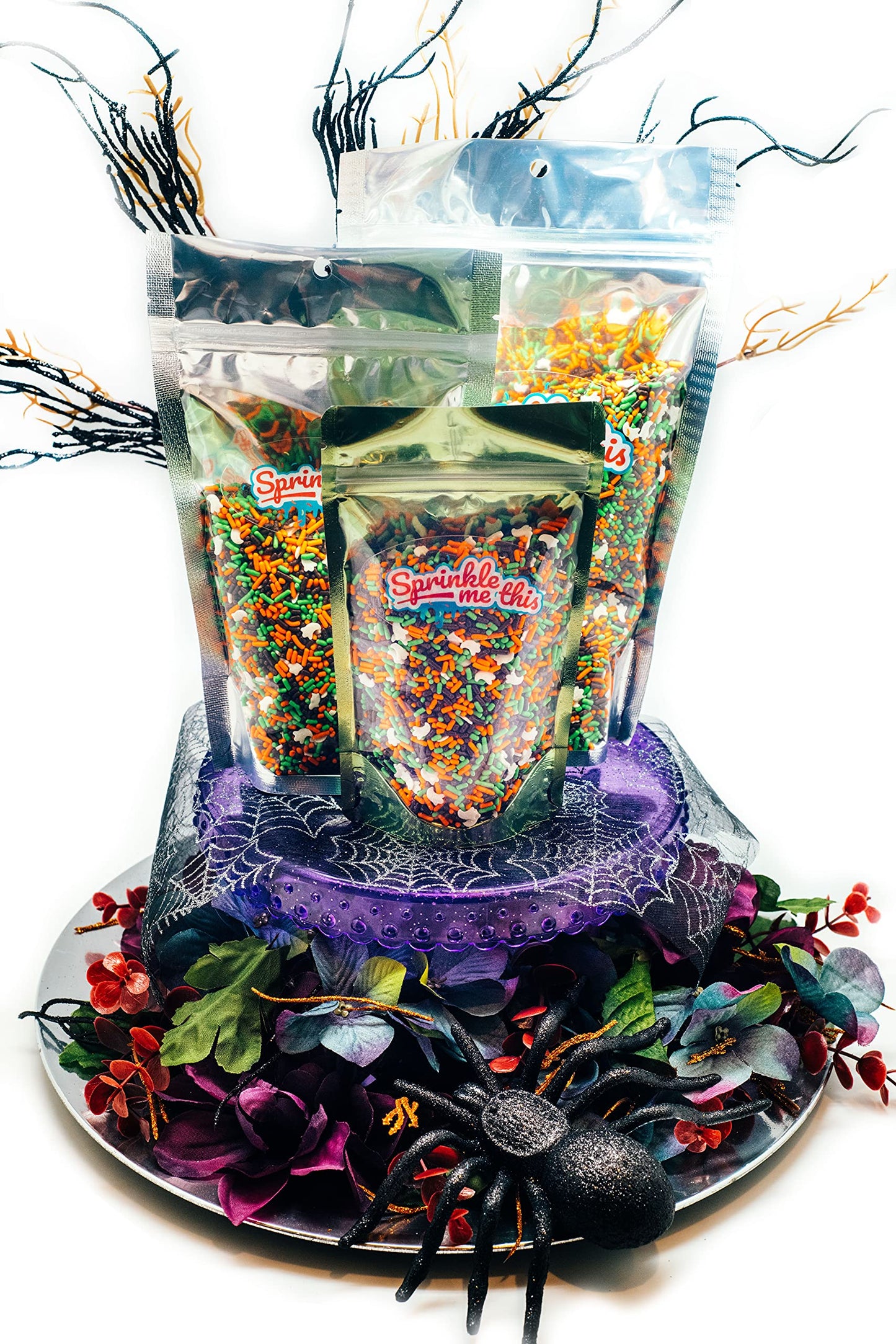 Halloween Party Edible Decorations Sprinkle Blends - A Spooky 4 Ounce Variation (Ghost Bumps)
