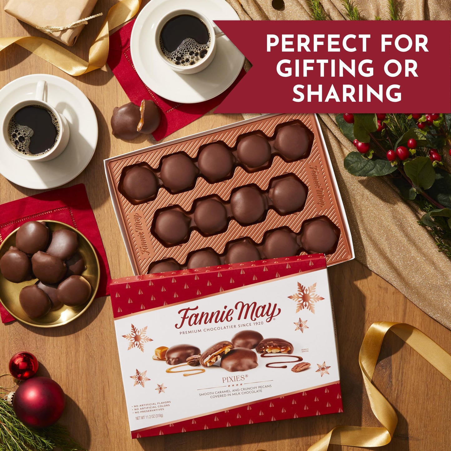 Fannie May, Premium Milk Chocolate, Pixies, Holiday Gift Box, 11.2 Z