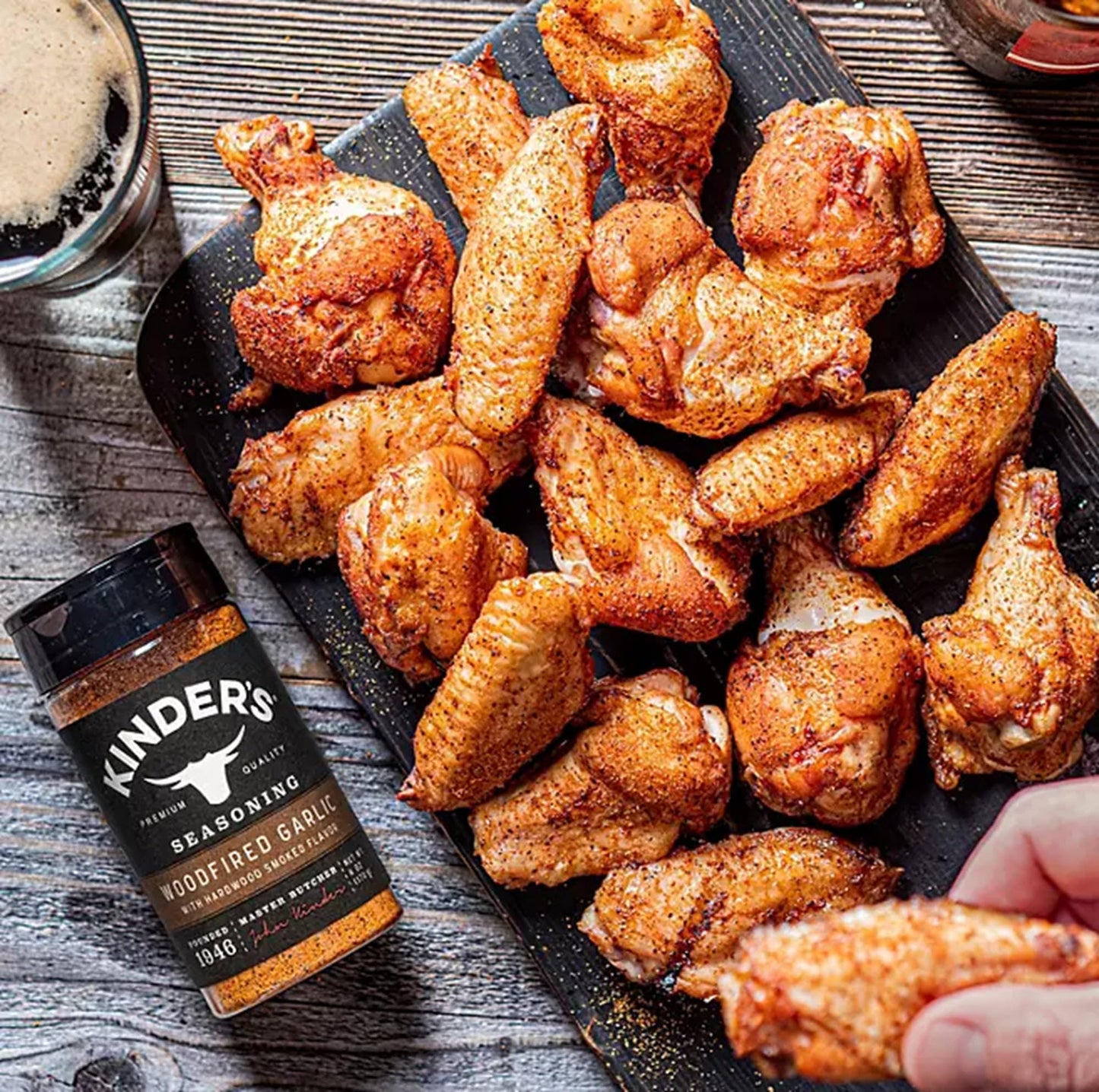 PEGASUS PREMIUM BRANDS Woodfired Garlic Rub Variety Pack, 9.5oz (2 Pack) with 3-Step Lid Cover