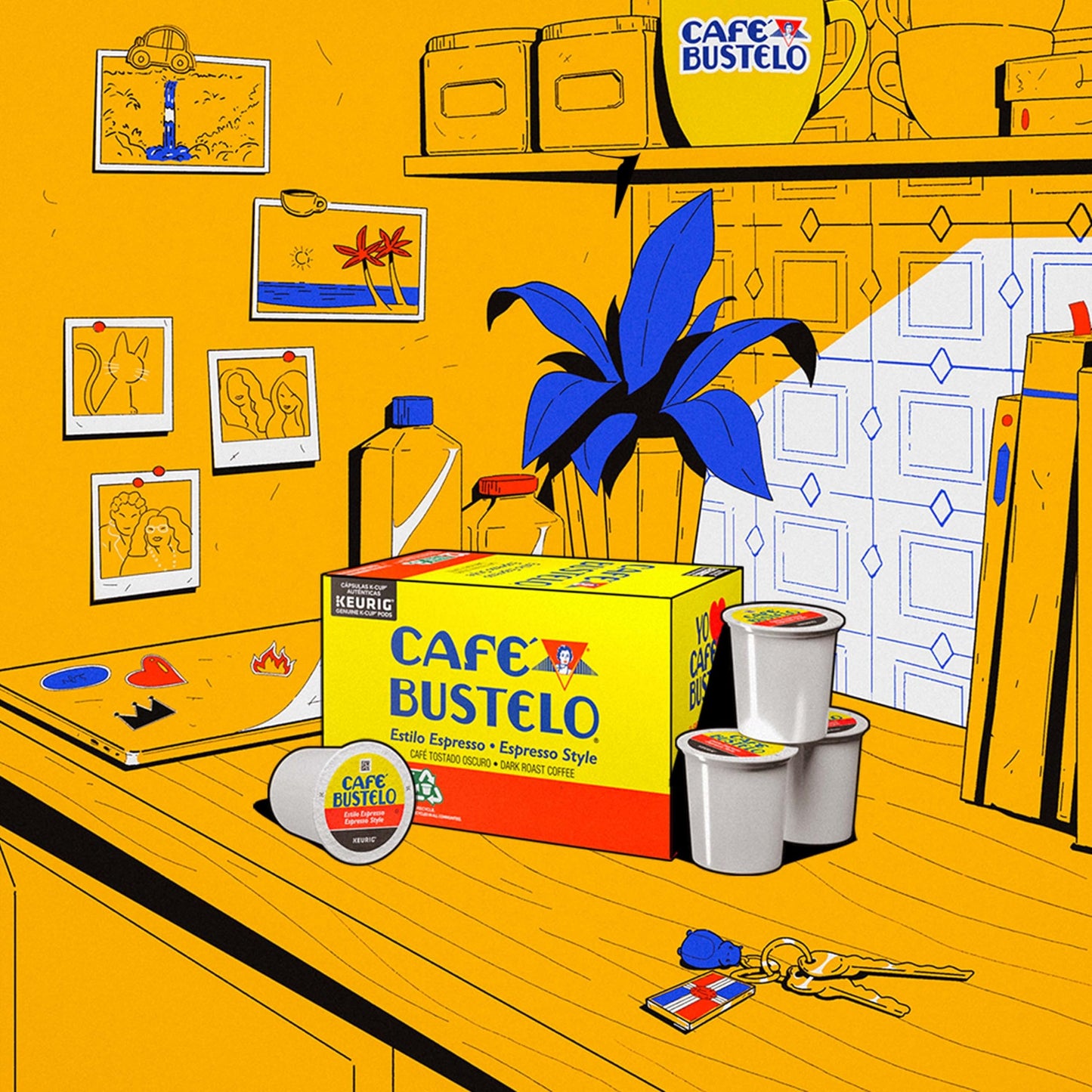 Café Bustelo Espresso Style, Dark Roast Coffee, 32 Keurig K-Cup Pods