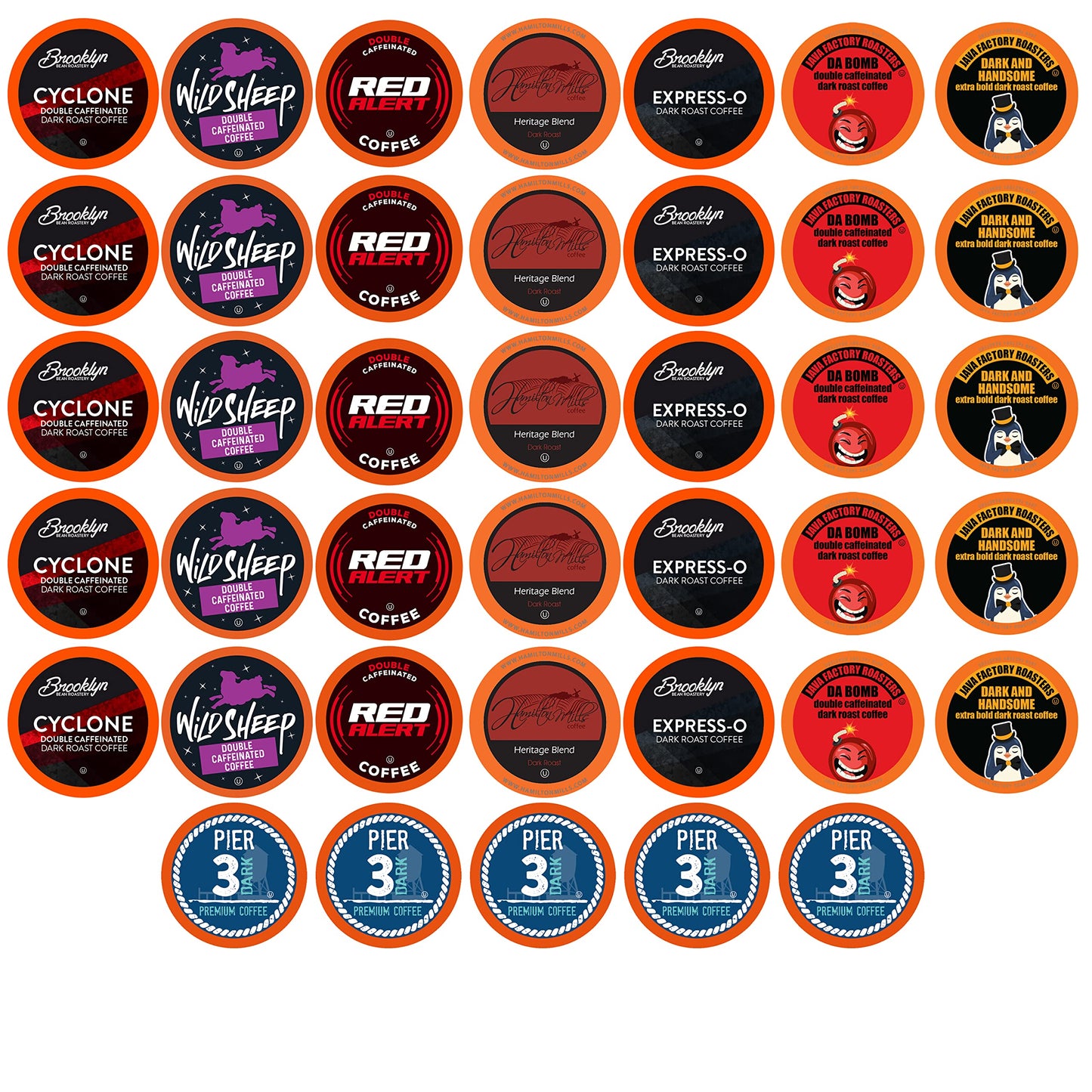 Two Rivers Coffee Variety Pack for Keurig K Cup Brewers, 40 Count, High Caffeine Coffee, Strong and Regular Blend