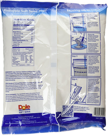 Dole Soft Serve Mix Pineapple, 4.40 Lbs