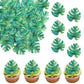 Rsstarxi Edible Leaves Cupcake Toppers, Green Turtle Shell Design, 60 Pack for Baby Shower, Wedding, Birthday Party Decorations