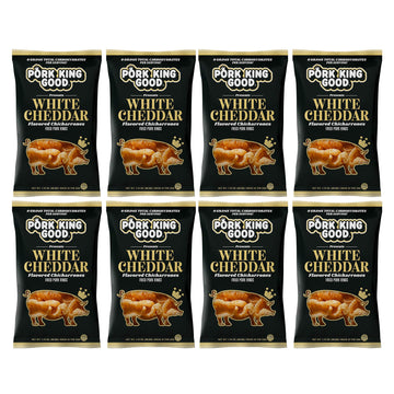 Pork King Good White Cheddar Pork Rinds (Chicharrones) (8 Pack)