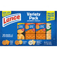 Lance Sandwich Crackers, Variety Pack, 3 Flavors, 20 Individually Wrapped Packs, 6 Sandwiches Each