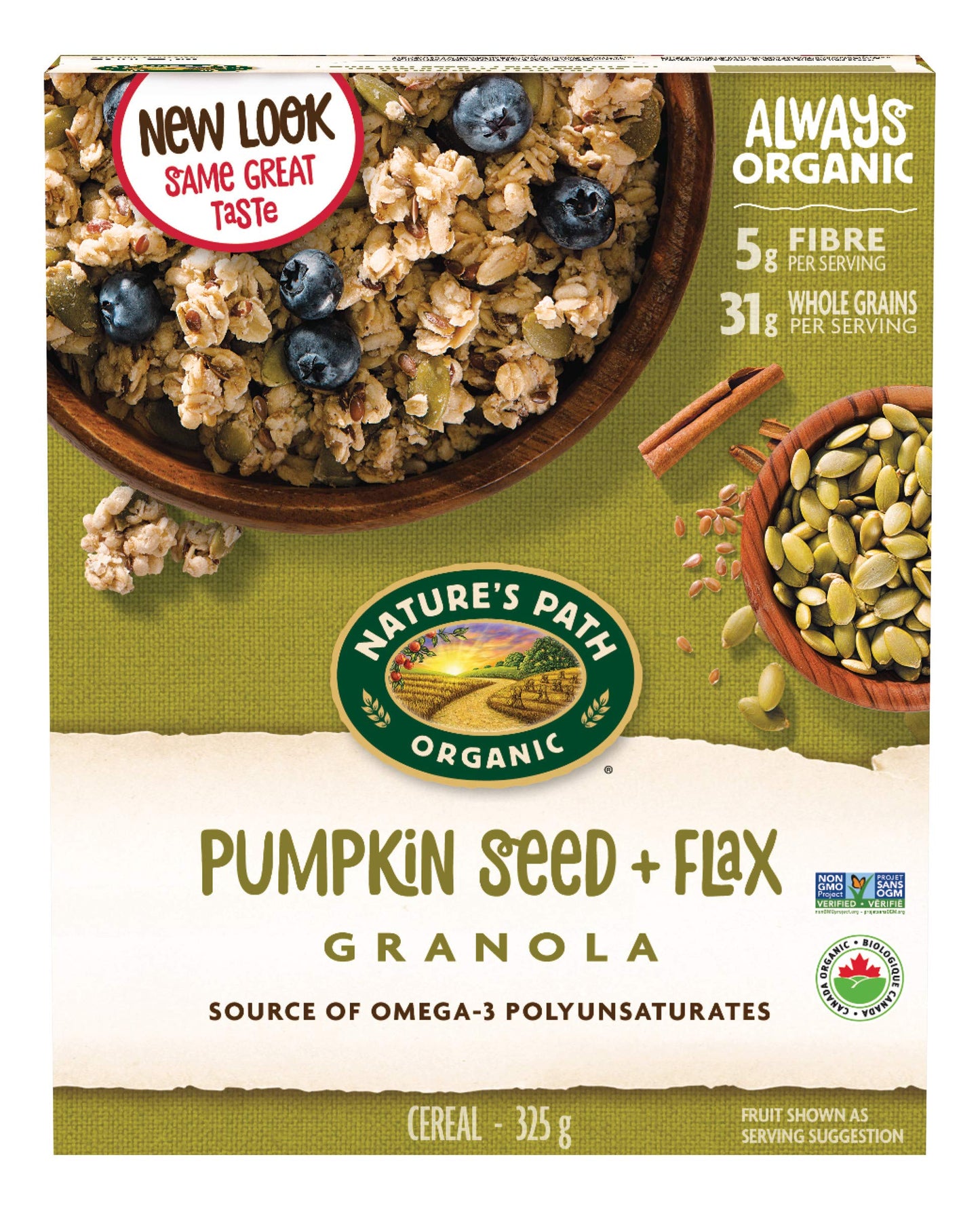Natures Path Organic Granola Cereal, Pumpkin Seed + Flax, 11.5 Ounce Box (Pack of 6)