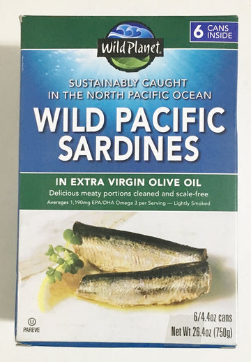 Wild Planet Wild Pacific Sardines In Extra Virflavor Blend Olive Oil 4.375 Ozs. Pack Of 18