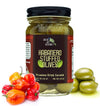 Green Jay Gourmet Habanero Stuffed Olives – Stuffed Green Olives For Cocktail Garnish & Cheese Board Recipes – Dirty Martini Olives & Cocktail Olives – Gourmet Olives – All Natural – Large – 16 Ounces
