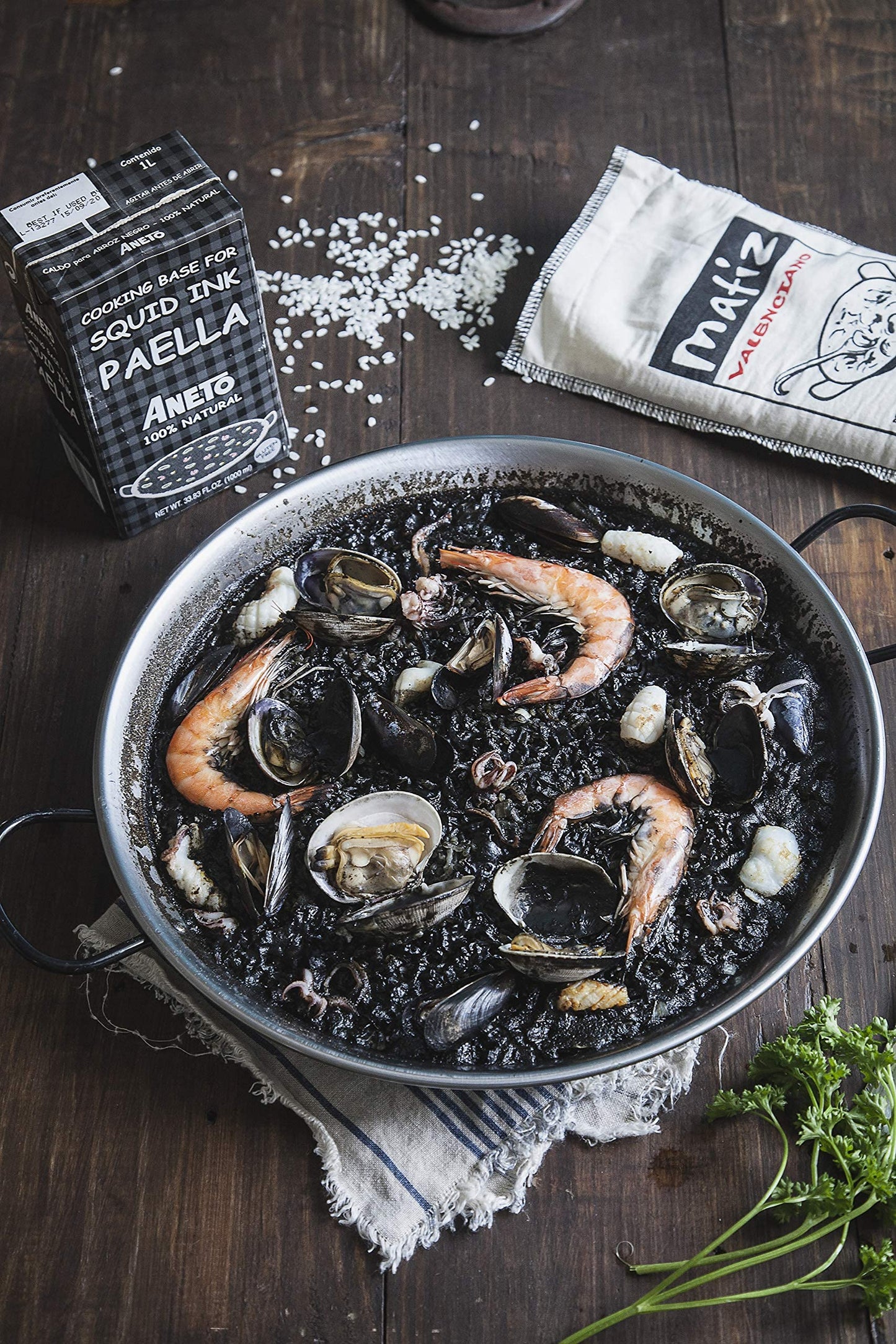 Matiz Valenciano Paella Rice from Spain (2.2 lbs.) Traditional Spanish Medium-Grain  Risotto, Arrow Negro, Seafood Dishes  Natur