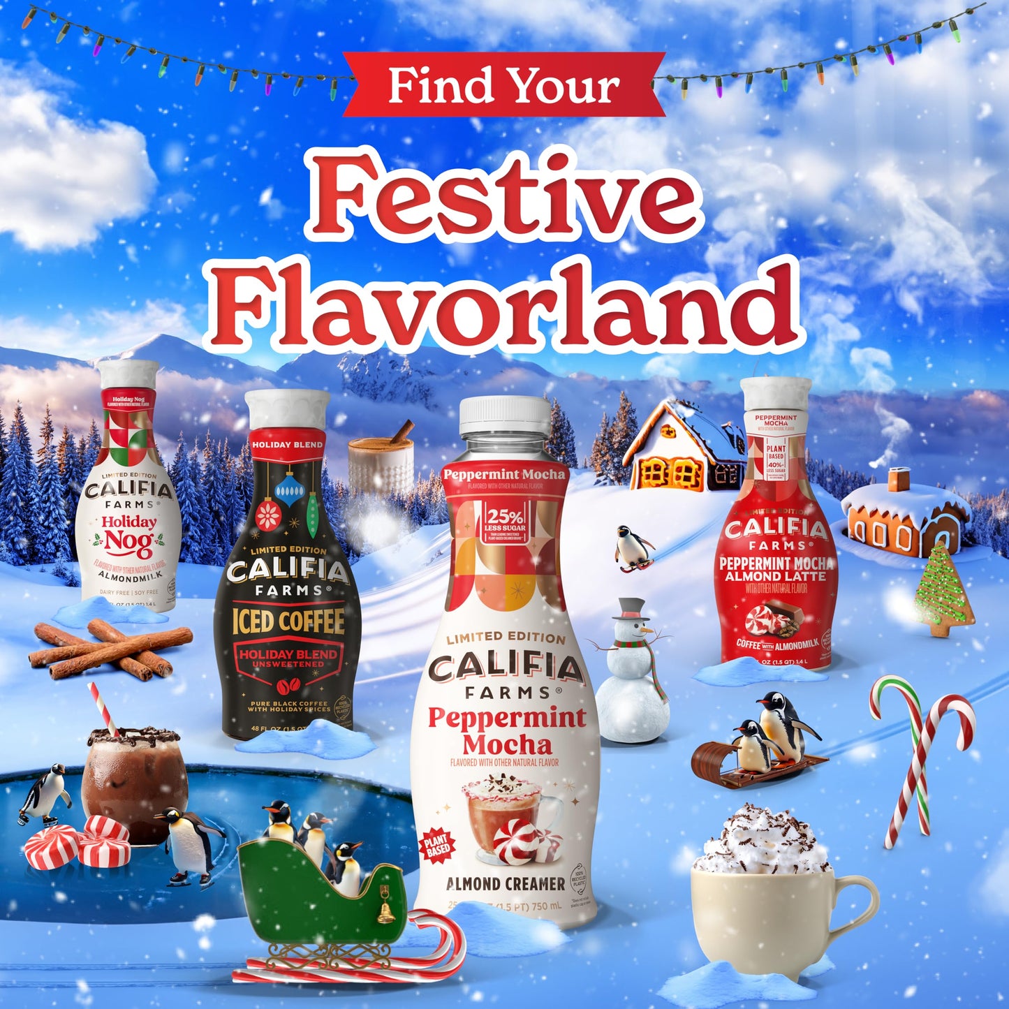 Califia Farms - Almond Milk Seasonal Holiday Nog, 48 Oz, Dairy Free, Soy Free, Plant Based, Vegan, Non-GMO, Gluten Free, Egg Nog
