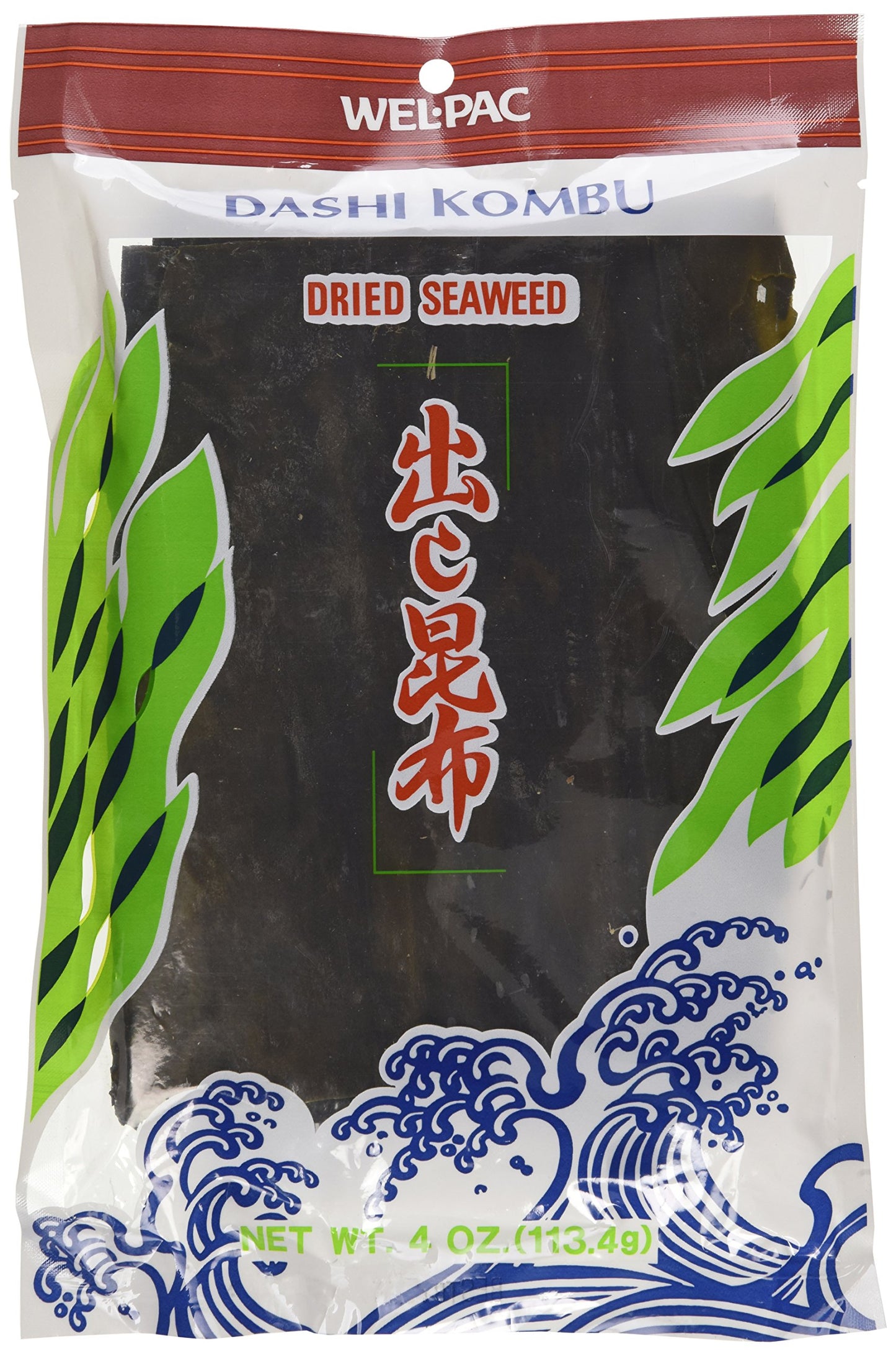 Wel-Pac Dashi Kombu Dried Seaweed, 4 Ounce (Pack of 4), Ideal for Cooking and Broths