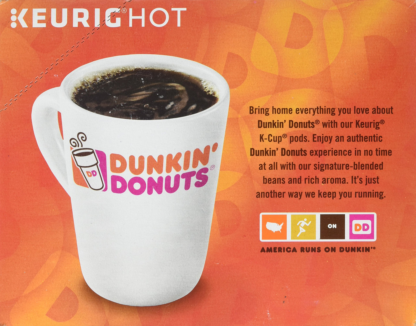 Dunkin Donuts 0846 K-Cup Pods, Decaf, 24/Box