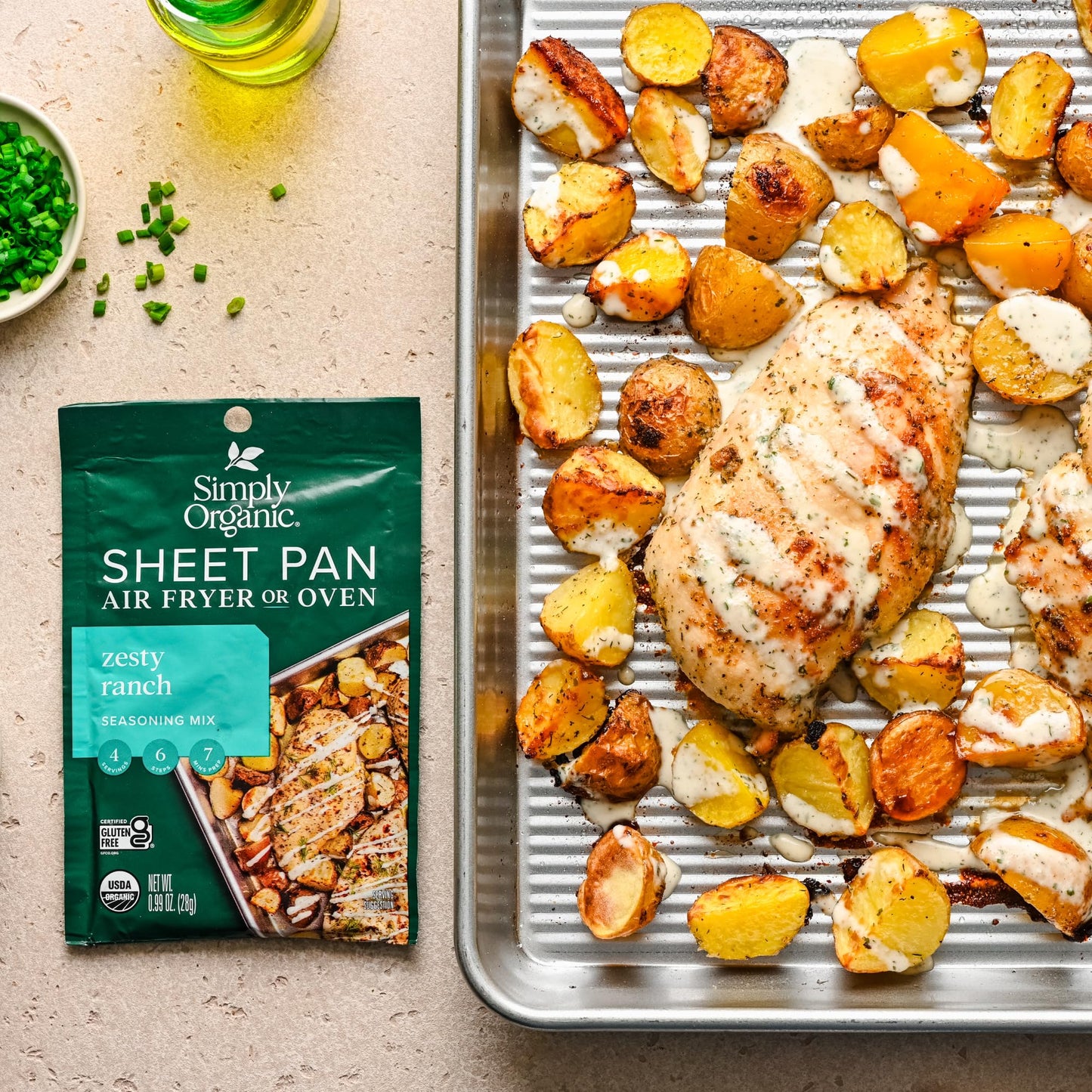 Simply Organic Sheet Pan Seasoning  Zesty Ranch  0.99 Ounce (Pack of 12)