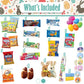Easter Snack Yellow Box (42 Count) Filled With Snacks, Cookies, Peelable Gummies, Marshmallow Gummies, Bunny And More, Great Pac