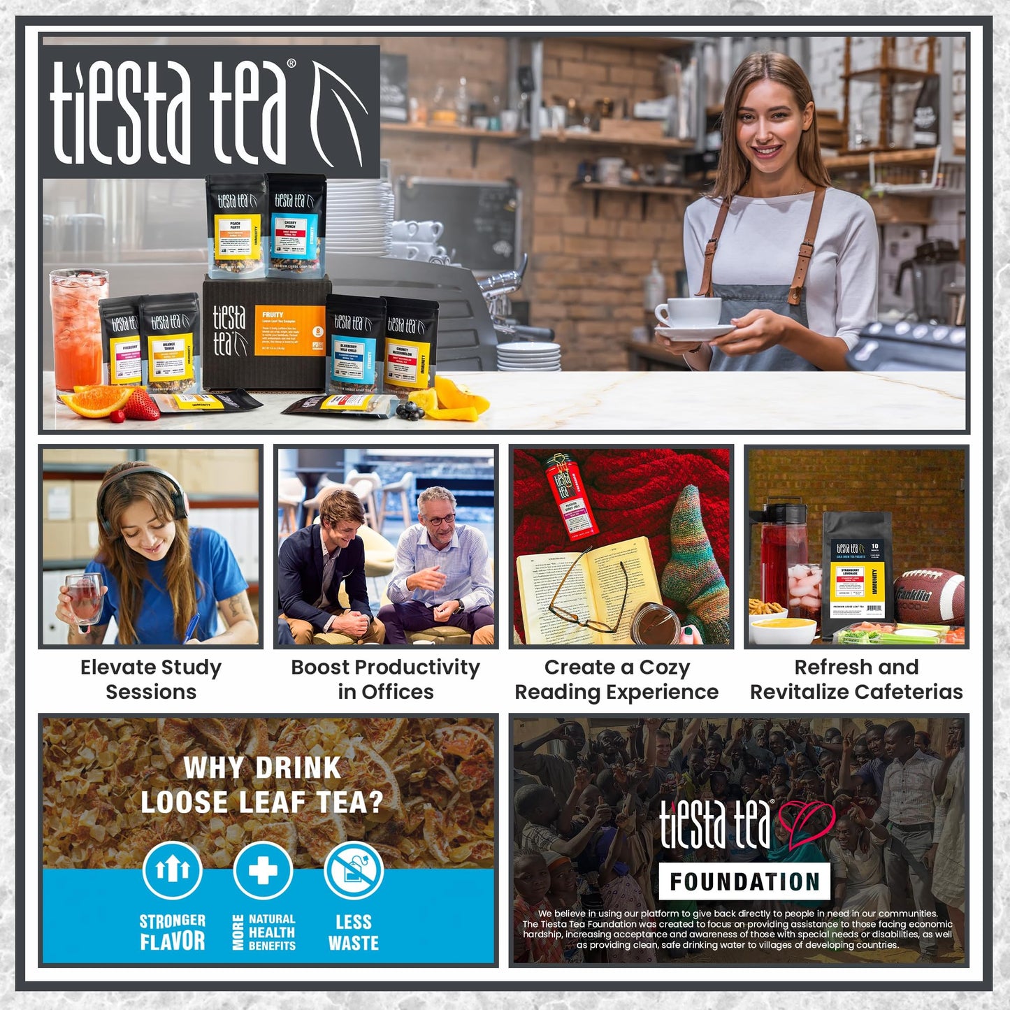 Tiesta Tea Green Tea Gift Box, Loose Leaf Variety Box, 3 Pouches, Medium Caffeine, 1.6 Ounce