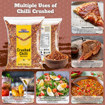Rani Crushed Red Pepper Flakes Chilli (Pizza Type Cut) 7Oz (200G) ~ All Natural, No Color Added, Gluten Friendly | Vegan | Non-G