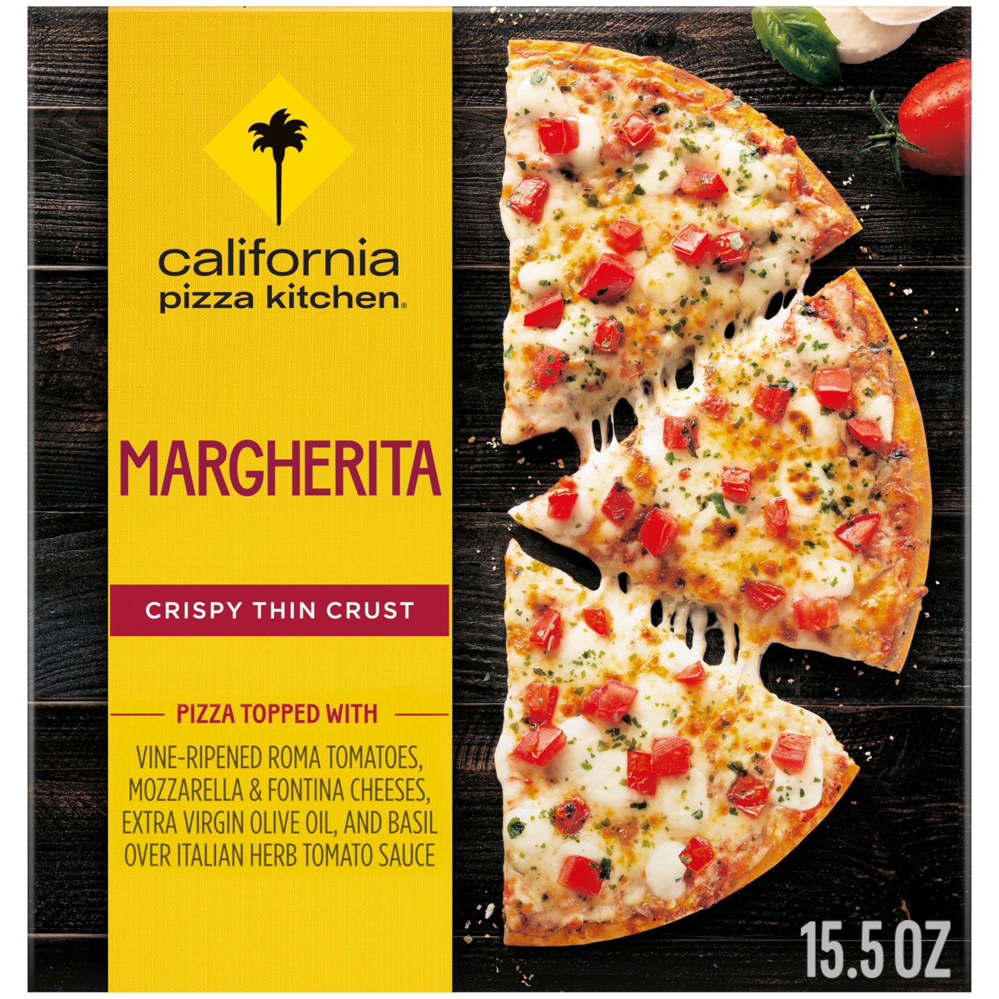 California Pizza Kitchen Margherita Pizza, Crispy Thin Crust Pizza 15.5 Oz 100% Real Pizza Cheese, No artificial Flavors, Mozzar