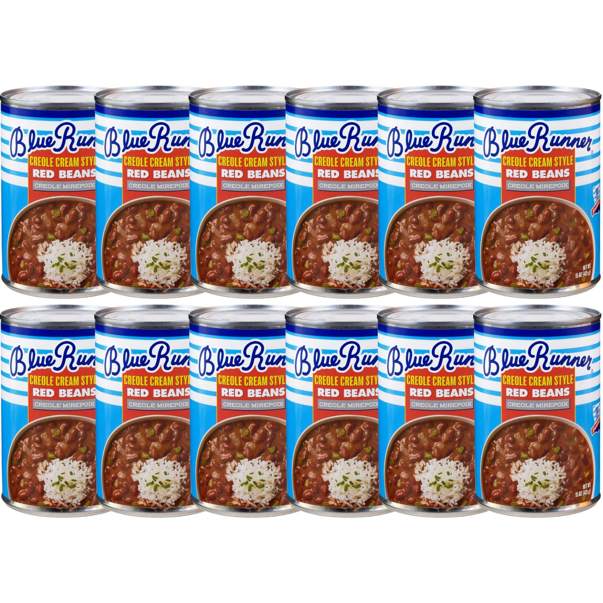 Blue Runner Creole Cream Style Red Beans with Creole Mirepoix, 15 oz (Pack of 12)