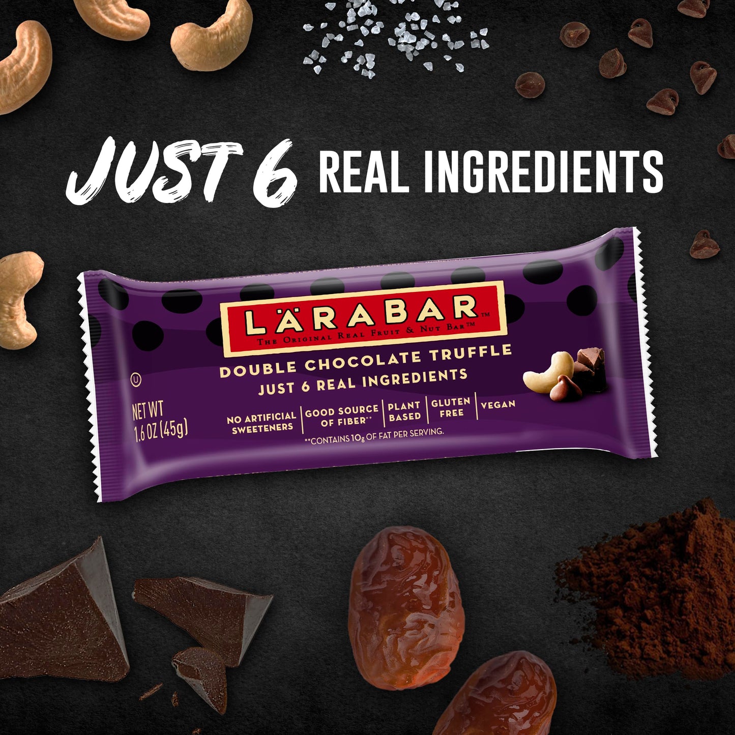 Larabar Double Chocolate Truffle, Gluten Free Vegan Fruit & Nut Bars, 6 ct