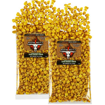 Sour Cream & Onion Korn Nutz | Soft Crunch Toasted Corn | Roasted Crunchy Corn Made In The Usa | Runnin Wild Foods | 1-Pound Tot