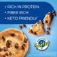 Atkins Chocolate Chip Protein Cookie, Protein Dessert, Rich in Fiber, 3g Net Carb, 1g Sugar, Keto Friendly, 4 Count