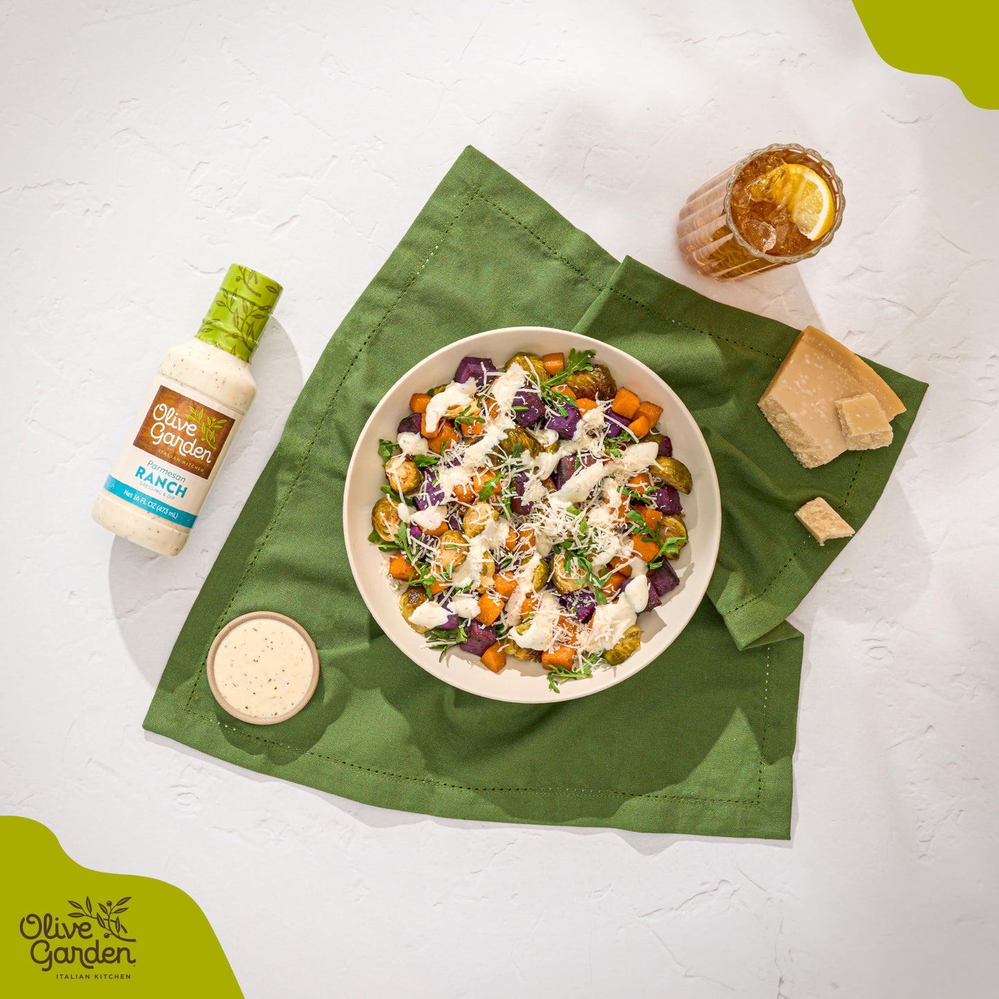 Olive Garden Parmesan Ranch Dressing and Dip, 16 fl. oz., Made with Buttermilk and Parmesan Cheese, Perfect Dipping Sauce, Chick