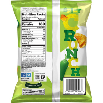 Lay'S Kettle Cooked Potato Chips, 40% Less Fat Jalapeo Cheddar, 1.375 Ounce (Pack Of 64)