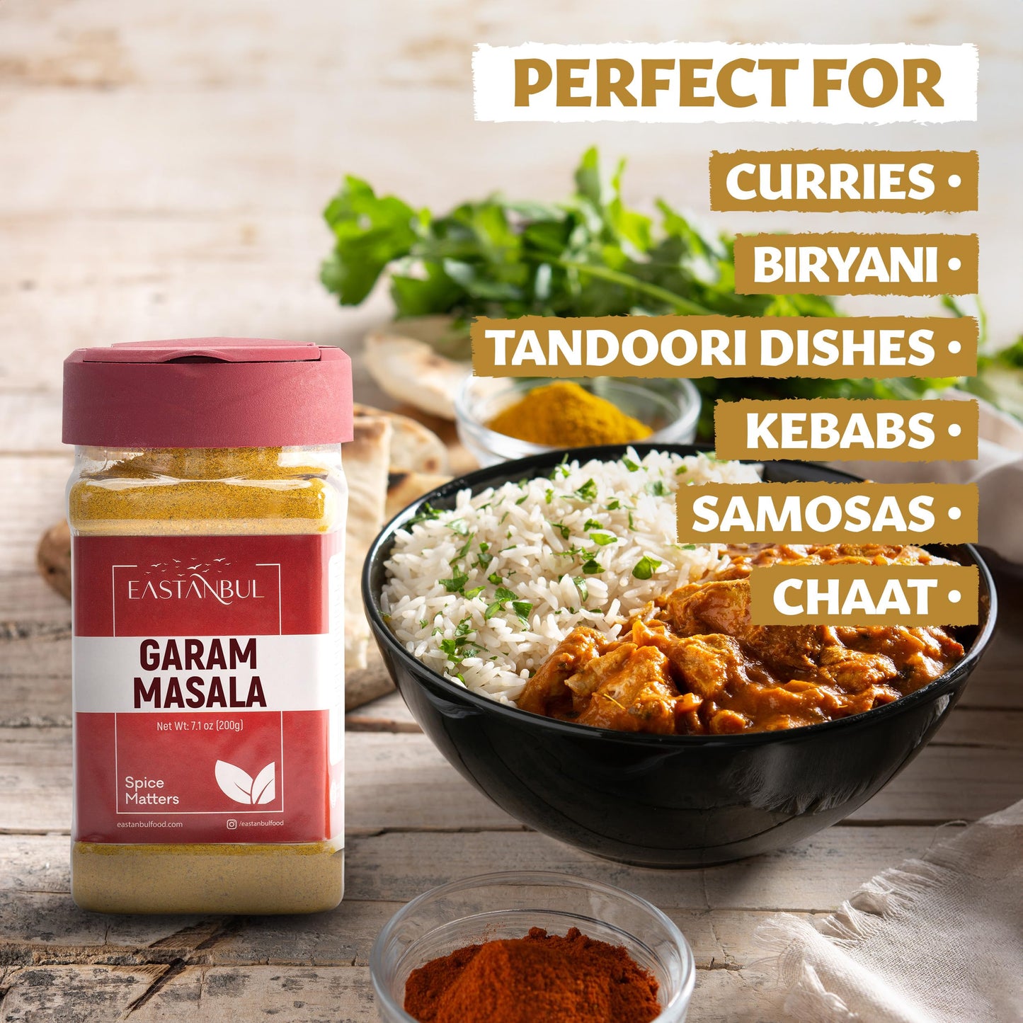 Eastanbul Garam Masala, 7.1Oz Garam Masala Spice Powder Mix, 100% Natural Masala Indian Spice, Top Culinary Grade Garam Masala P