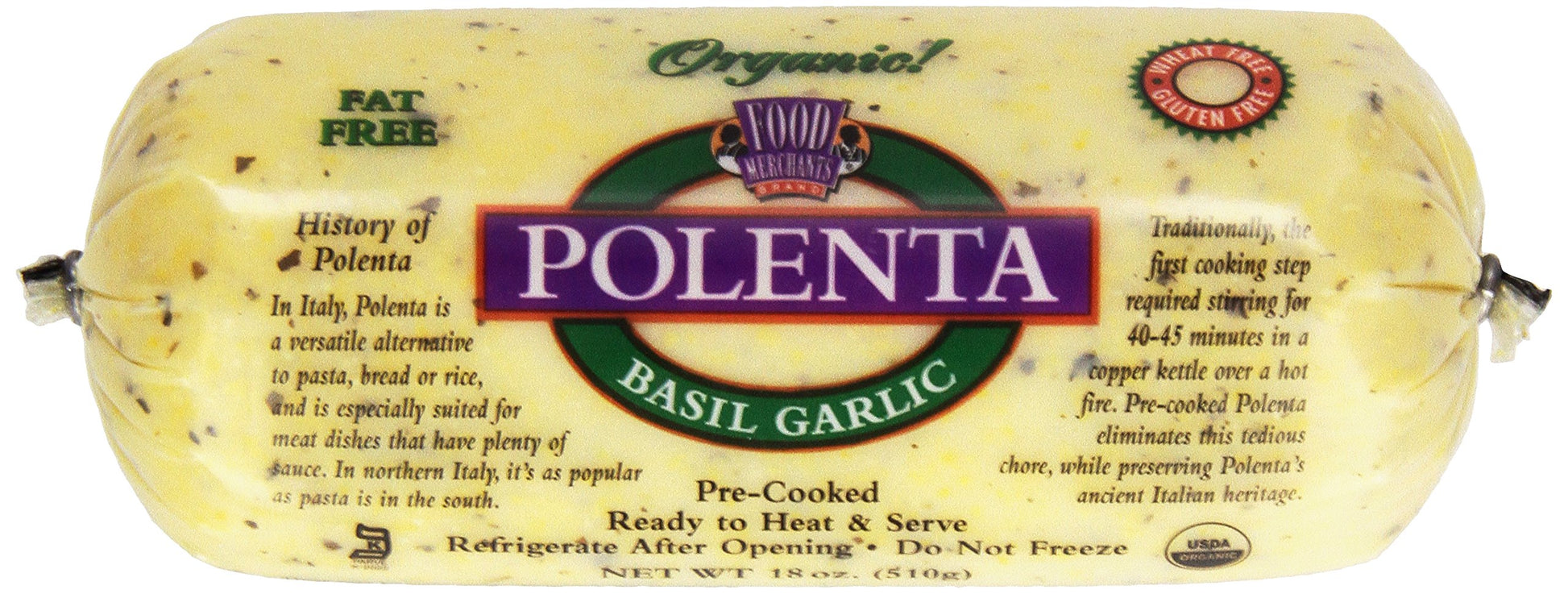 Food Merchants Organic Polenta Basil Garlic 18 Oz