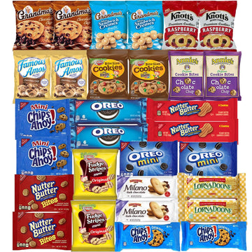 Cookies Variety Pack - Individually Wrapped Assortment - Sampler Bulk Care Package (30 Count)