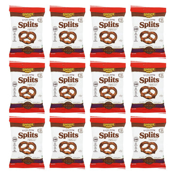 Unique Snacks Extra Dark Splits Pretzels, Vegan, 2.12 Oz. Bag, Pack of 12, OU Kosher, Non-GMO, Homestyle-Baked Snack