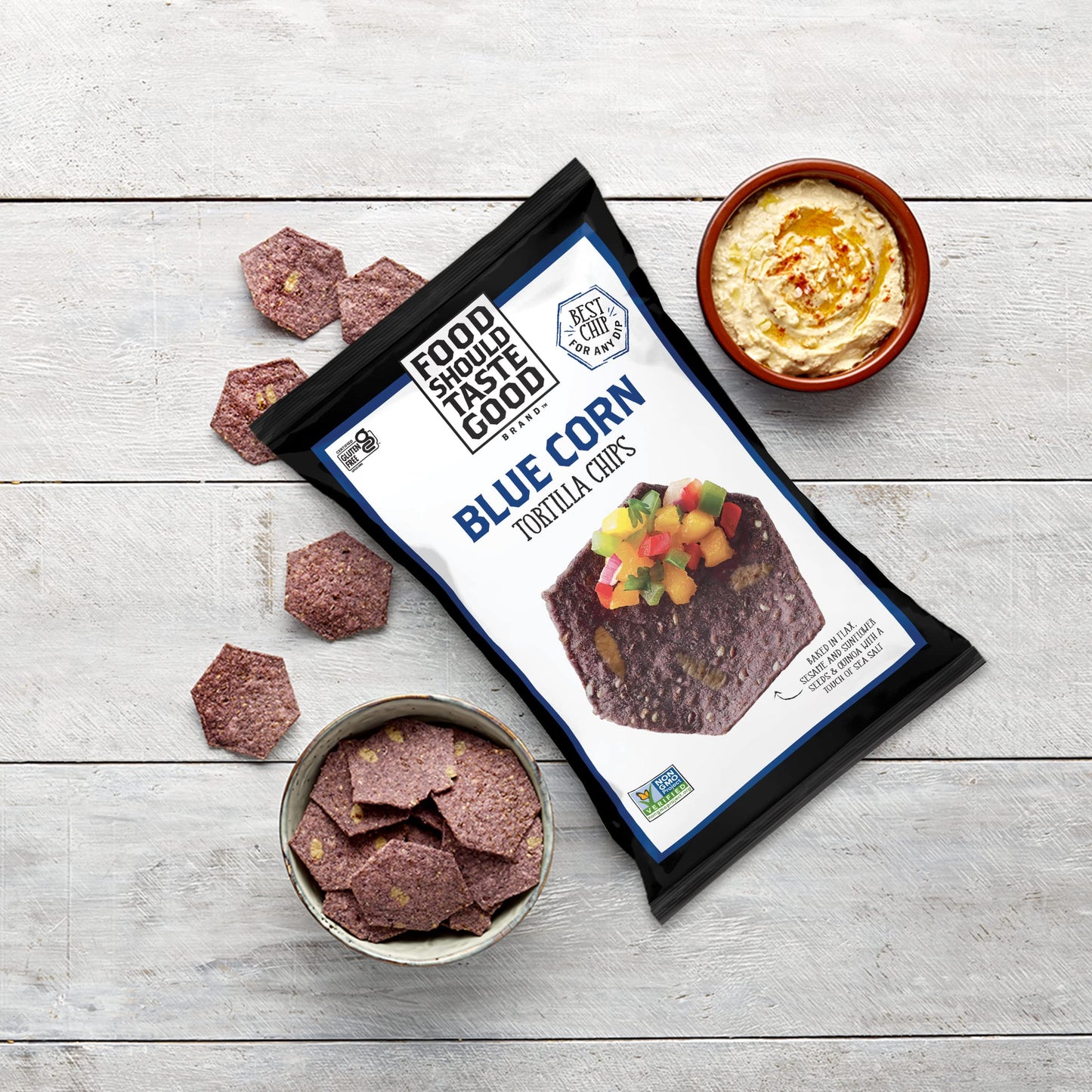 Food Should Taste Good, Gluten Free Blue Corn Tortilla Chips, 5.5 Oz
