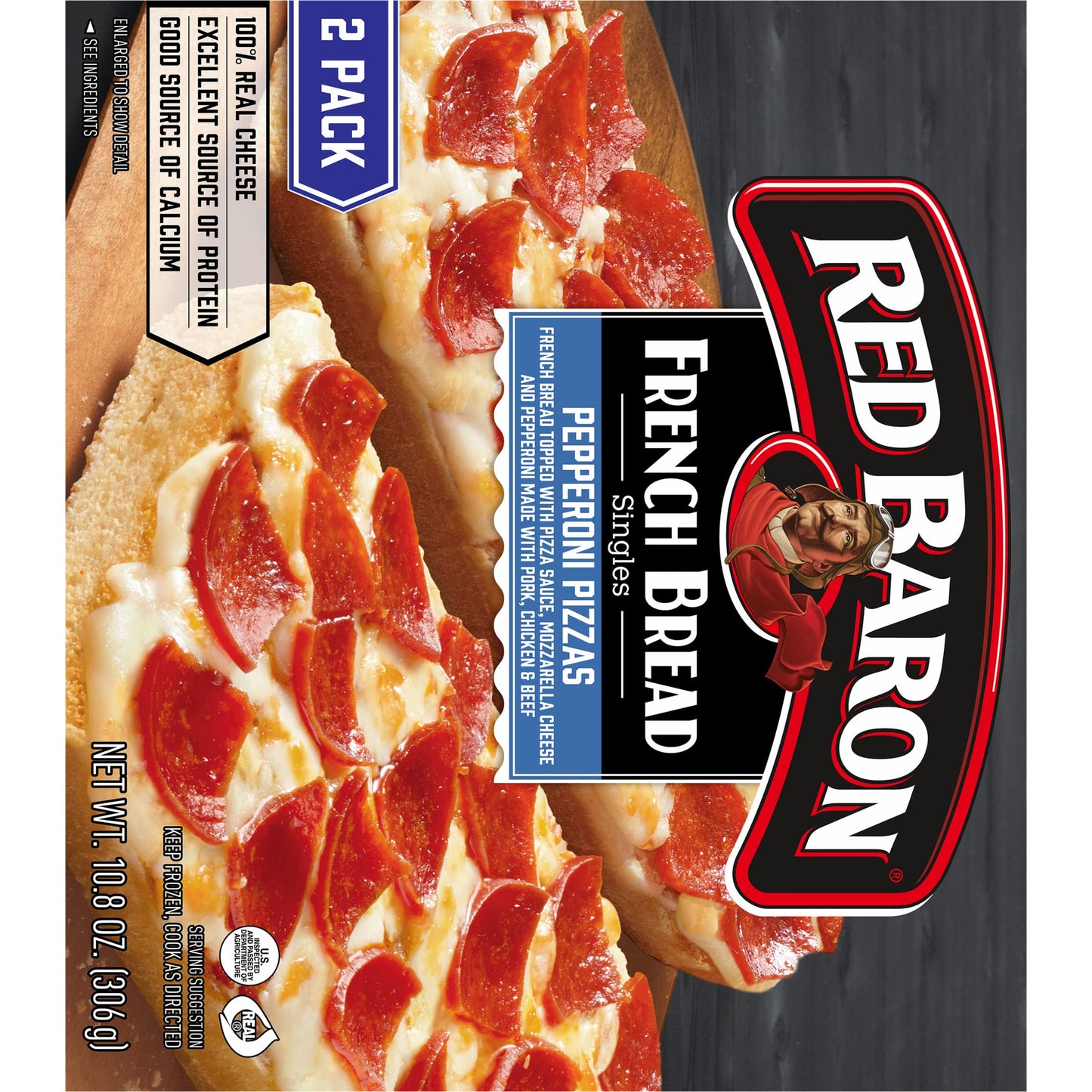 Red Baron, French Bread Pepperoni Pizza, 10.80 oz (Frozen)