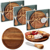 Maxcheck 3 Sets Baby Shower Bridal Game Prizes For Winners Round Cheese Board Set Wood Mini Charcuterie Board With Cutting Tool And Forks Thank You Card With Gift Box For Guests Wedding (Acacia)